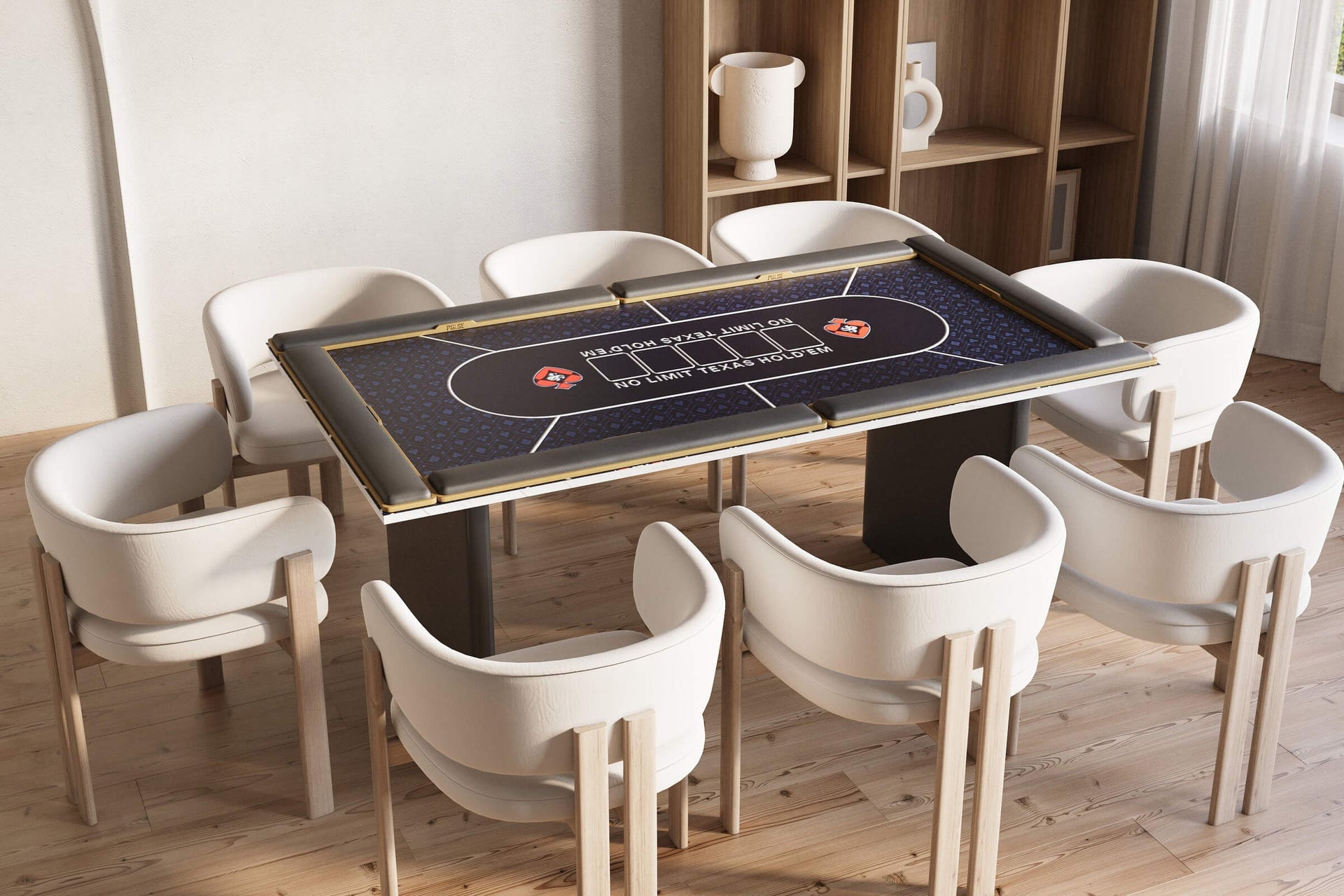 PULSE rail and mat set up on a dining table at home